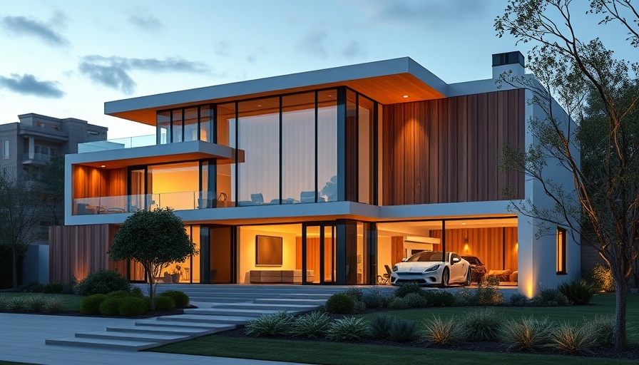 Modern luxury home showcasing attainable luxury market trends at dusk.