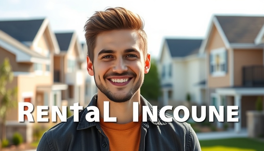 Smiling man in front of houses illustrating building a rental portfolio success.
