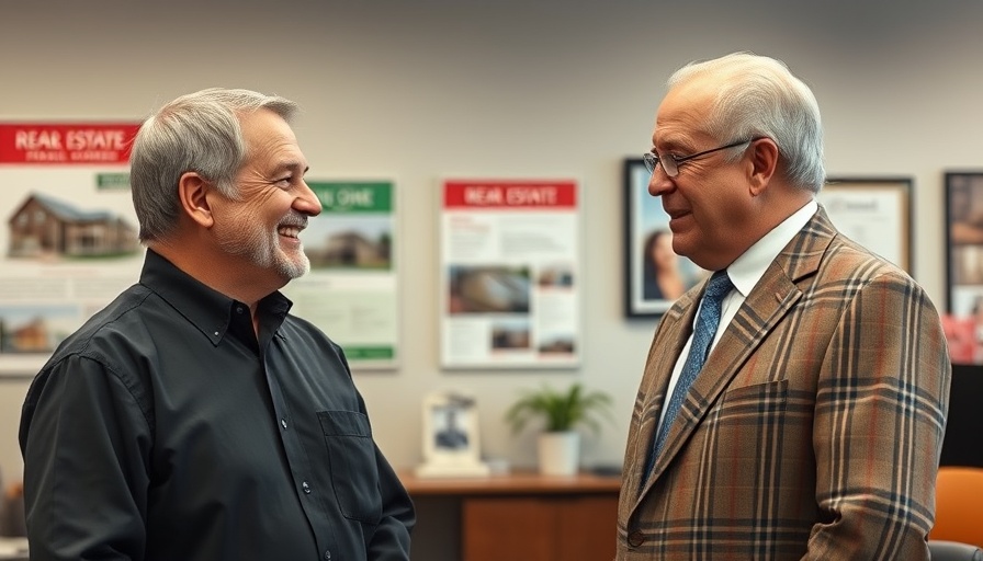 Two men discussing real estate in an office