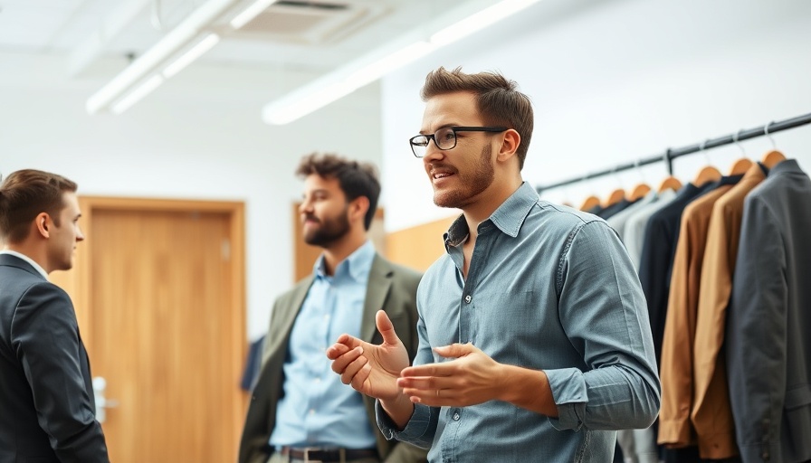 Man gestures energetically in office, Fastest Way to Edit Videos with Adobe Express, lively discussion.