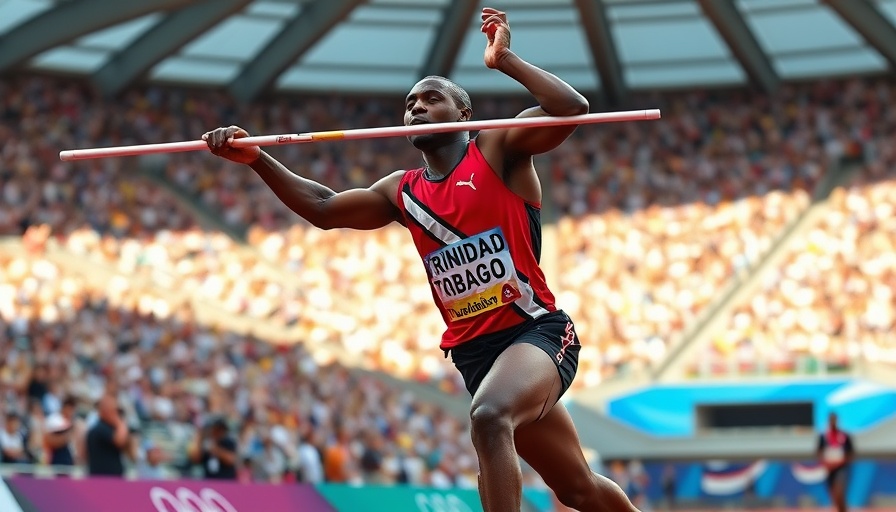 Trinidad and Tobago athlete at World Athletics Championships Tokyo javelin event.