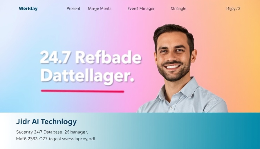 AI agents event promotional graphic with speaker and details.