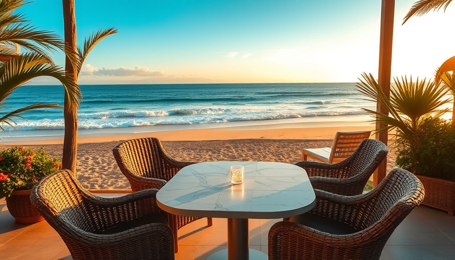 Luxurious beachfront dining with ocean view on Mexico’s Pacific coast.