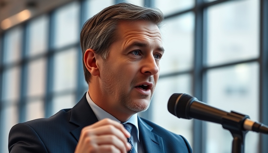 Middle-aged man discusses a better option than health insurance indoors.