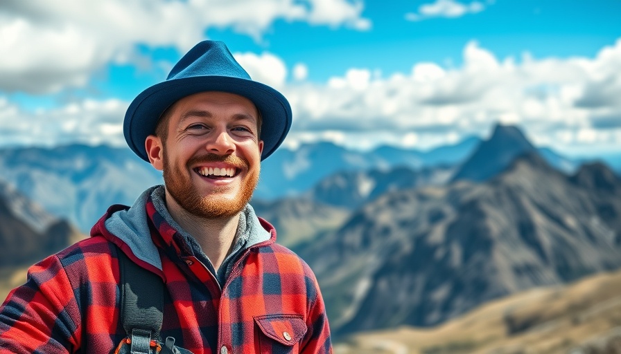 Man enjoying a million-dollar trip with mountain view.