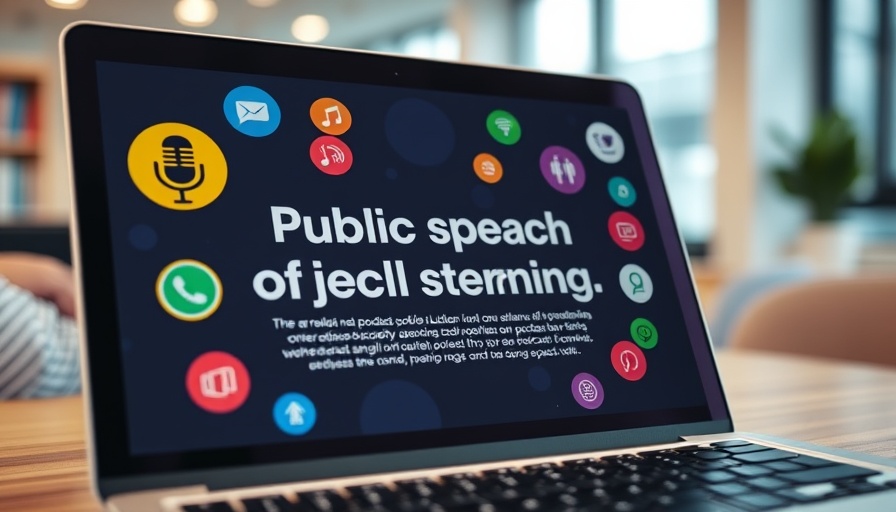 Close-up of laptop screen highlighting public speaking challenges.