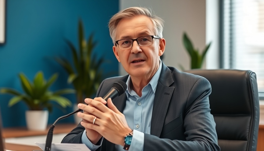 Middle-aged man discusses registered agents in an office setting.