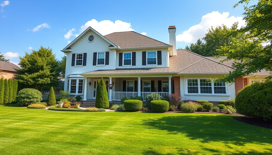 Dallas new home listings - elegant suburban house with lawn.