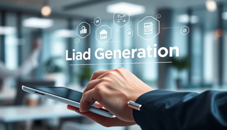 Hand using tablet for lead generation in real estate referrals.