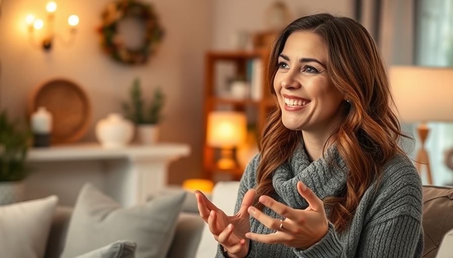 Realtors sharing relatable content on social media without oversharing, cozy setting.