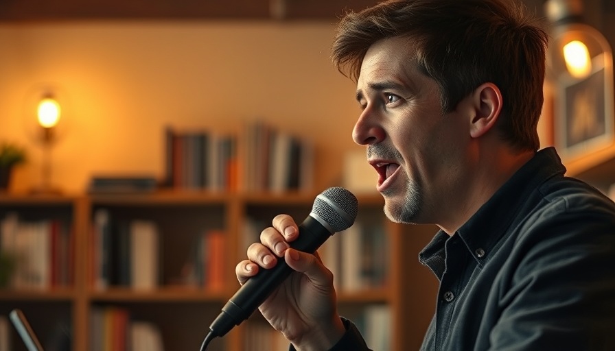 Person speaking into a microphone about investing in single-family homes 2025.