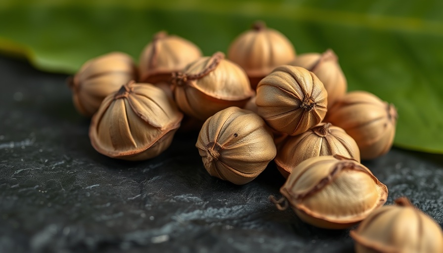 Close-up of raw shea nuts highlighting natural textures.