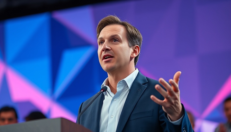 Professional speaker discussing Compass Anywhere Merger at a conference.