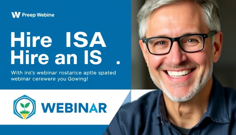 Webinar ad on How to Hire Your Own ISA featuring smiling man.
