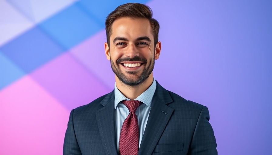 Professional man smiling to drive business growth in a transitioning market.