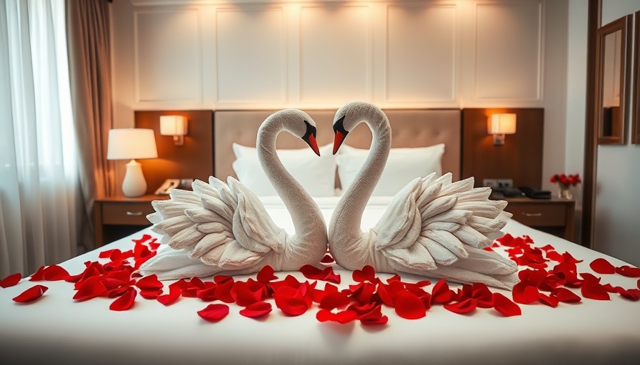 Luxurious honeymoon suite with swan towels and rose petals, Sandals honeymoon package.