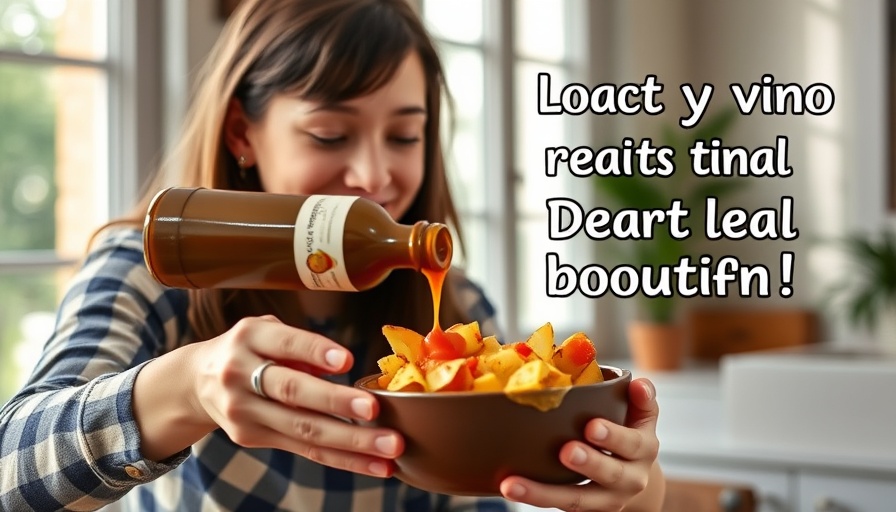 Breakfast preparation with potatoes and sauce in bright kitchen.