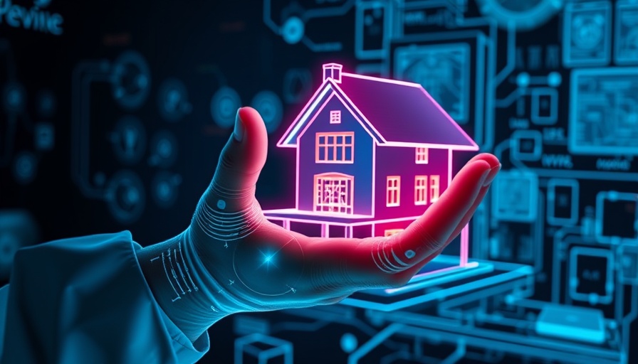 Futuristic hand showcasing integration of technology in construction.