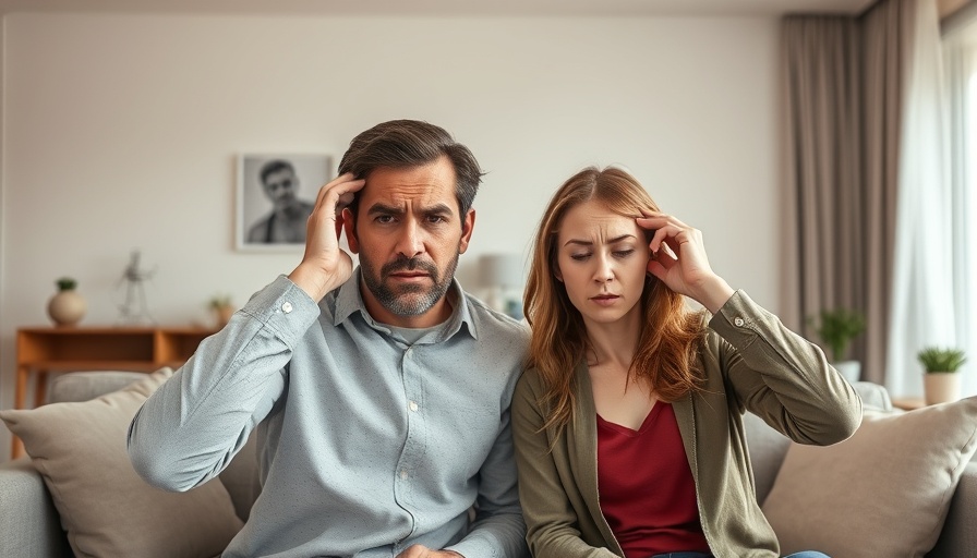 Frustrated couple dealing with excessive noise from neighbors in NYC, covering their ears.