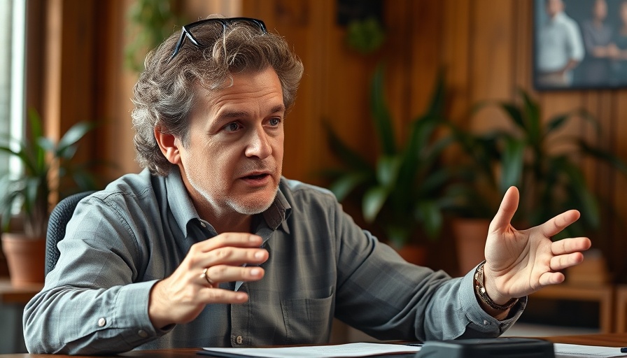 Middle-aged man explaining how to properly use a living trust, in a studio.