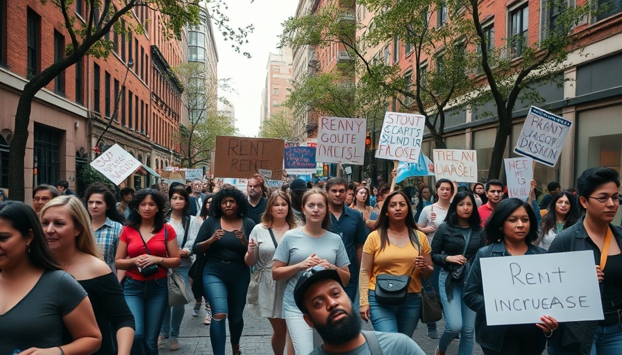 Protest for rent-stabilized apartment increases in NYC.