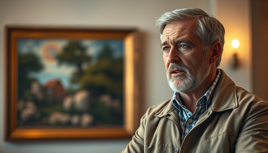 Middle-aged man discussing due on sale clause in a warm indoor setting.