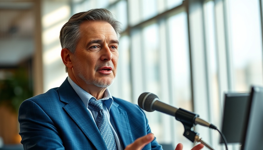 Middle-aged man in a suit discussing emotional intelligence in entrepreneurship.