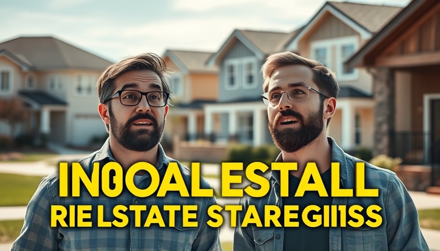 Two men discussing new way to house hack in 2025, vibrant text, modern background.