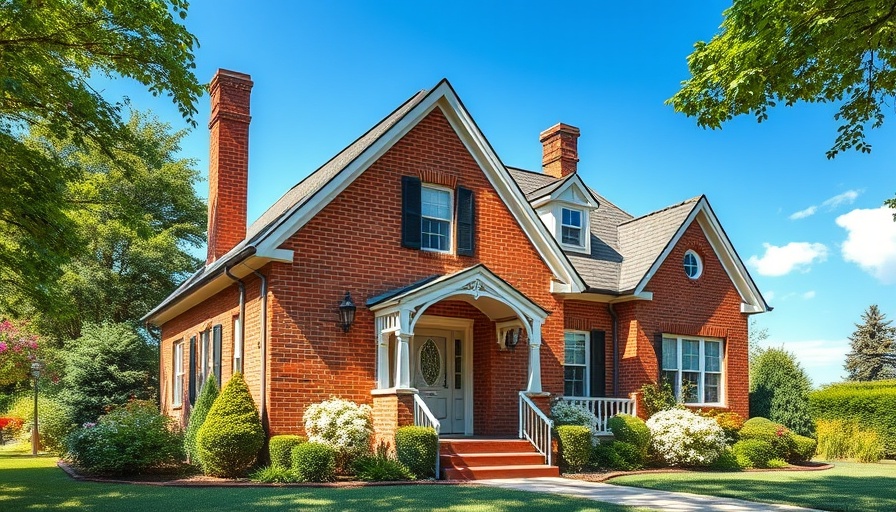 Charming older brick home with lush garden, highlighting potential hidden issues.