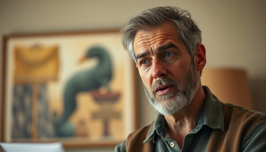 Middle-aged man discussing automated deductions indoors.