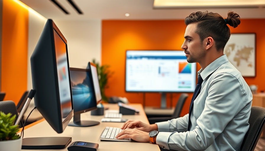 Hotel receptionist using the best CRM software for hotels in 2025, vibrant setting.