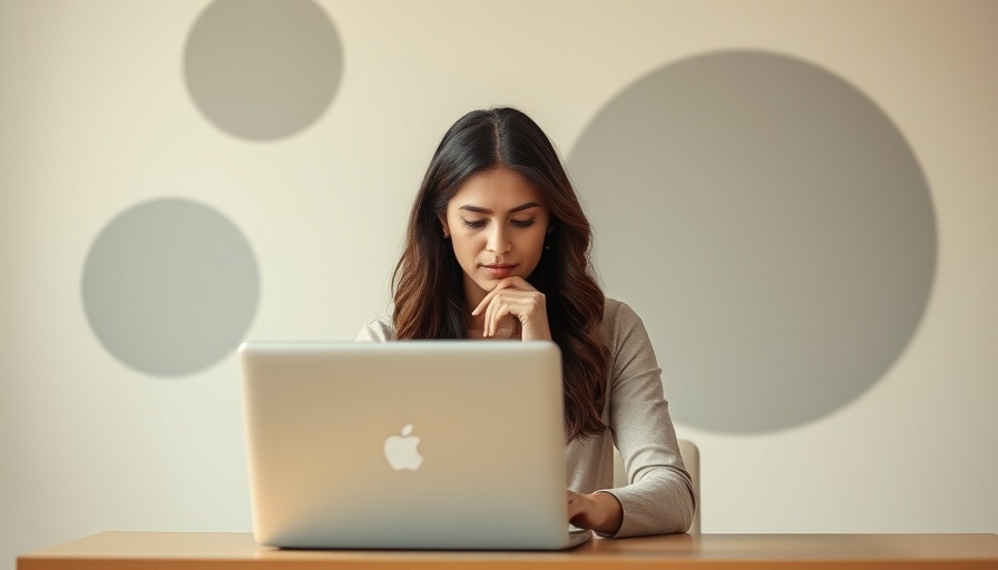 AI-powered ABM for Fortune 500: woman working on laptop in modern setting.