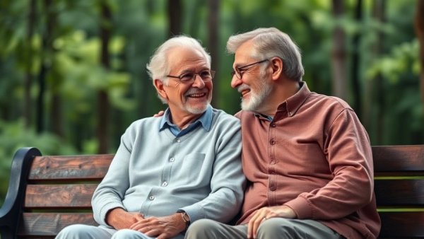 Elderly couple on stage discussing theater in New Jersey arts news.