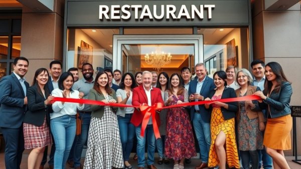 New Jersey restaurant openings celebration with ribbon-cutting.