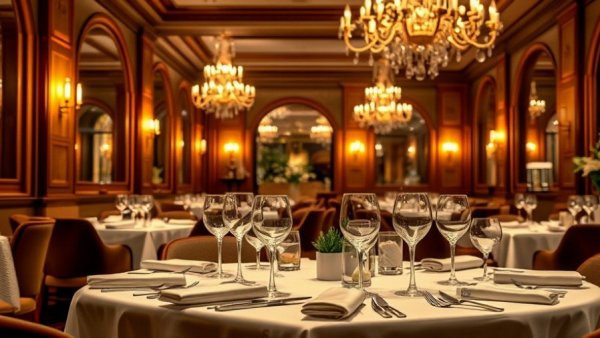 Elegant fine Italian dining setup in Livingston restaurant.