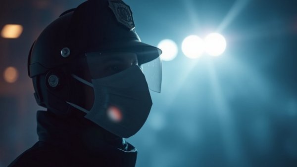 New Jersey police mask ban abstract background.