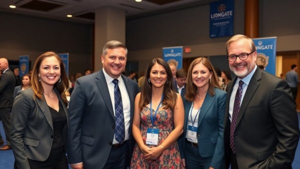 Lionsgate Newark film studio event with smiling attendees.