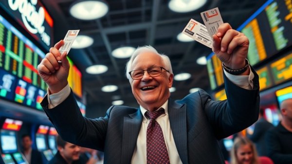 Smiling man at Caesars Sportsbook Monmouth Park holding tickets.