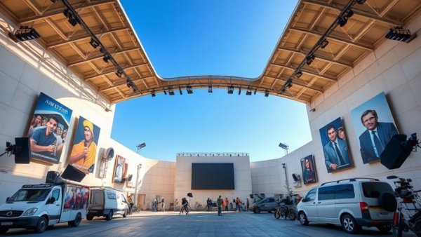 Netflix Studios Fort Monmouth with vehicles and equipment