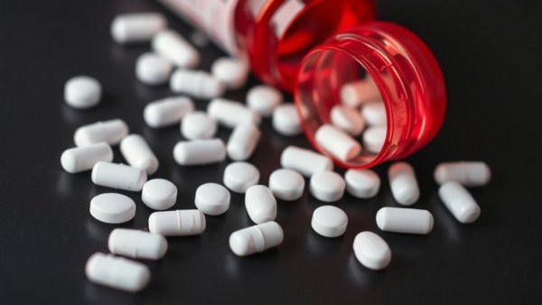 Medicine bottle with pills depicting New Jersey life sciences AI integration.