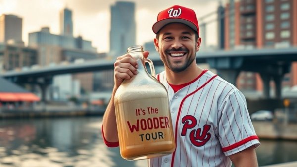 Joe Matarese Comedy Show Collingswood poster featuring man in baseball attire holding a glass jug.