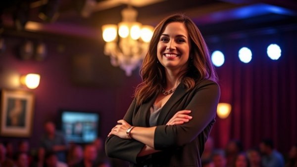 New Jersey comedy events with confident performer on stage.