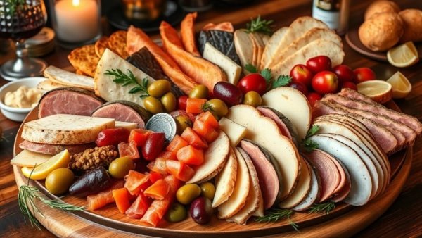 Jewish deli platter inspired by Feast of the Seven Fishes