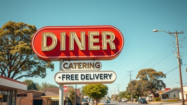 New Jersey diners: Classic diner sign advertising meals and services.
