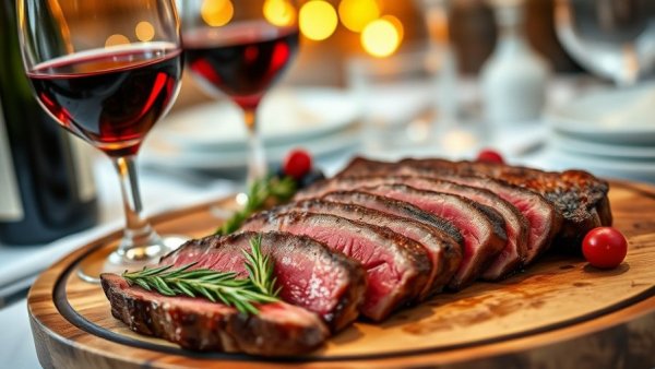 Juicy steak and wine symbolizing Liberty Prime Steakhouse closure.