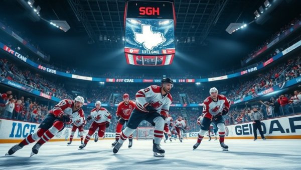 New Jersey Devils players in action, skating during a game.