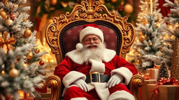 Santa at NJ attraction open on Christmas, festive setting.