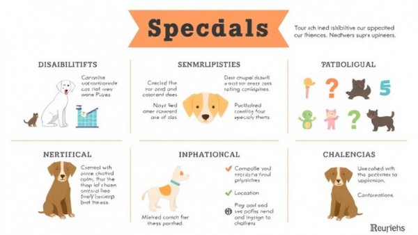Infographic on special needs puppy adoption categories.