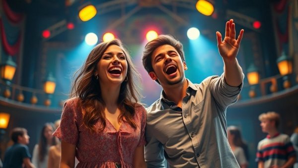 New Jersey arts reviews: Joyful theater scene with vibrant set.