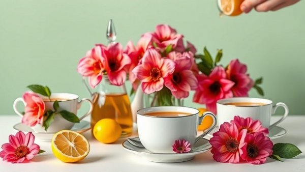 Elegant tea set with flowers in New Jersey business news.